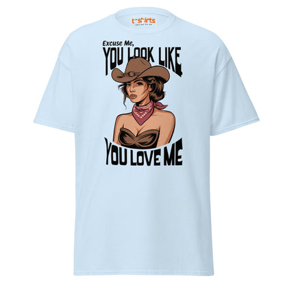 Cowgirl You Look Like You Love Me T-Shirt - Light Blue - T-Shirts Online