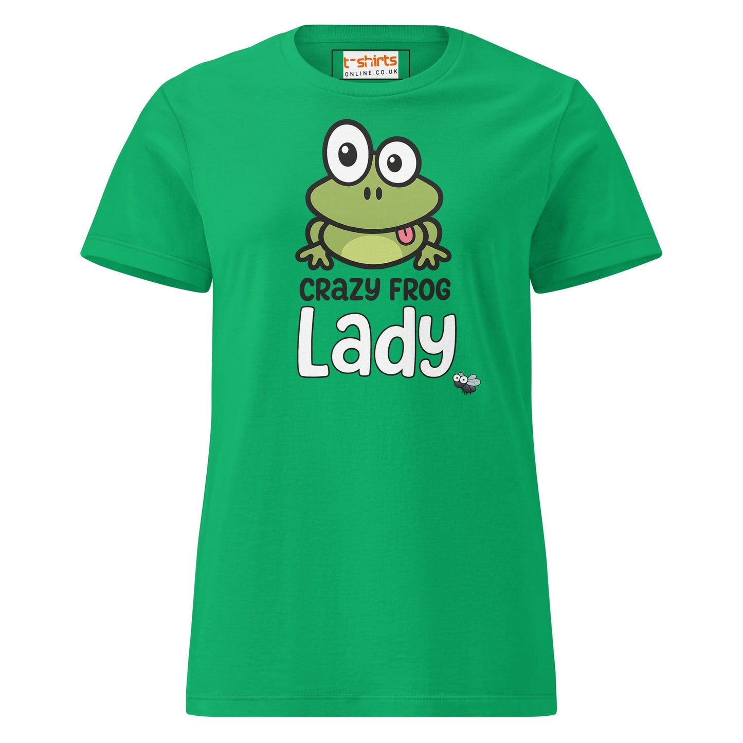Crazy Frog Lady T-Shirt – Funny Cartoon Animal Tee - Irish Green - T-Shirts Online