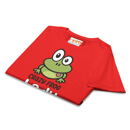 Crazy Frog Lady T-Shirt – Funny Cartoon Animal Tee - Navy - T-Shirts Online
