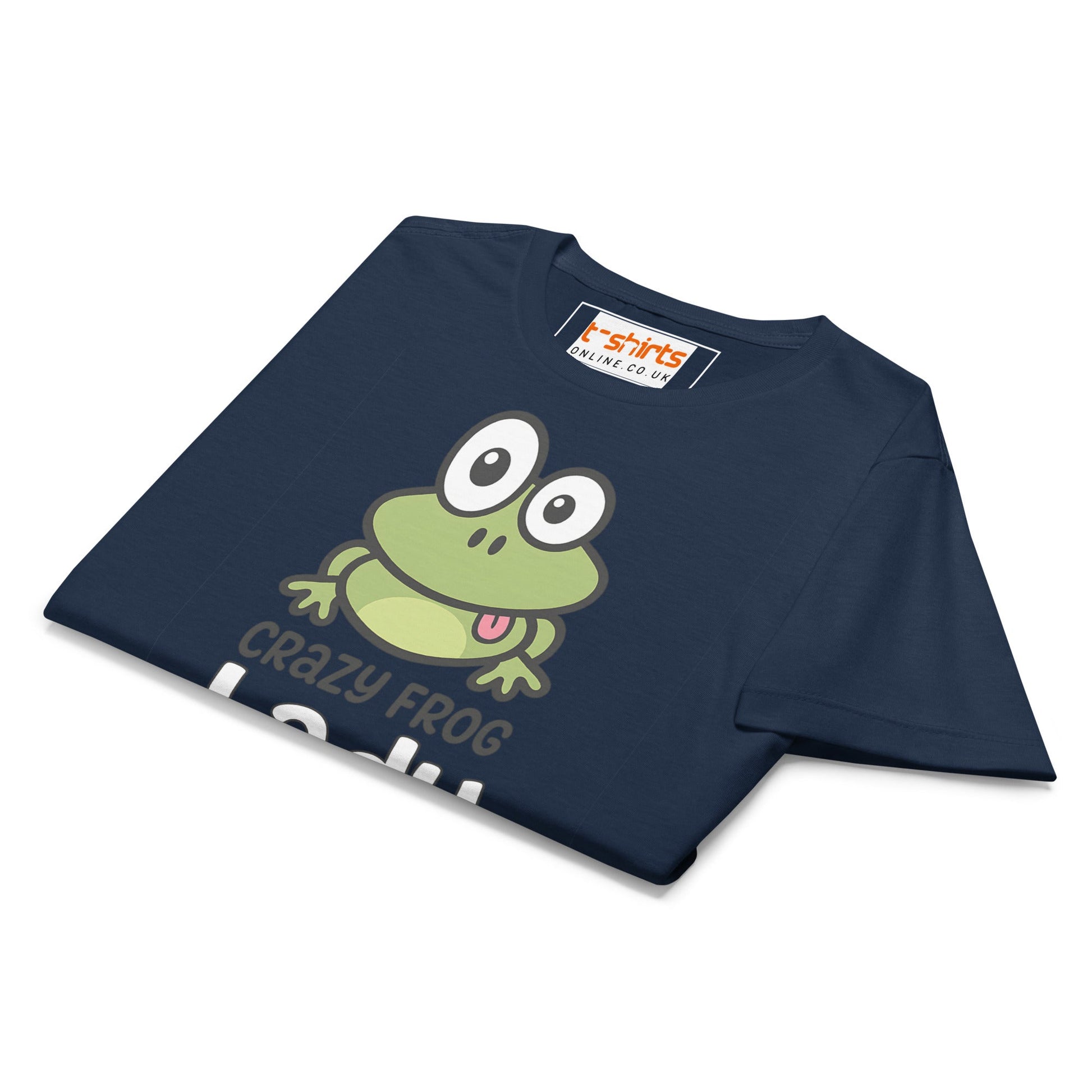 Crazy Frog Lady T-Shirt – Funny Cartoon Animal Tee - Navy - T-Shirts Online