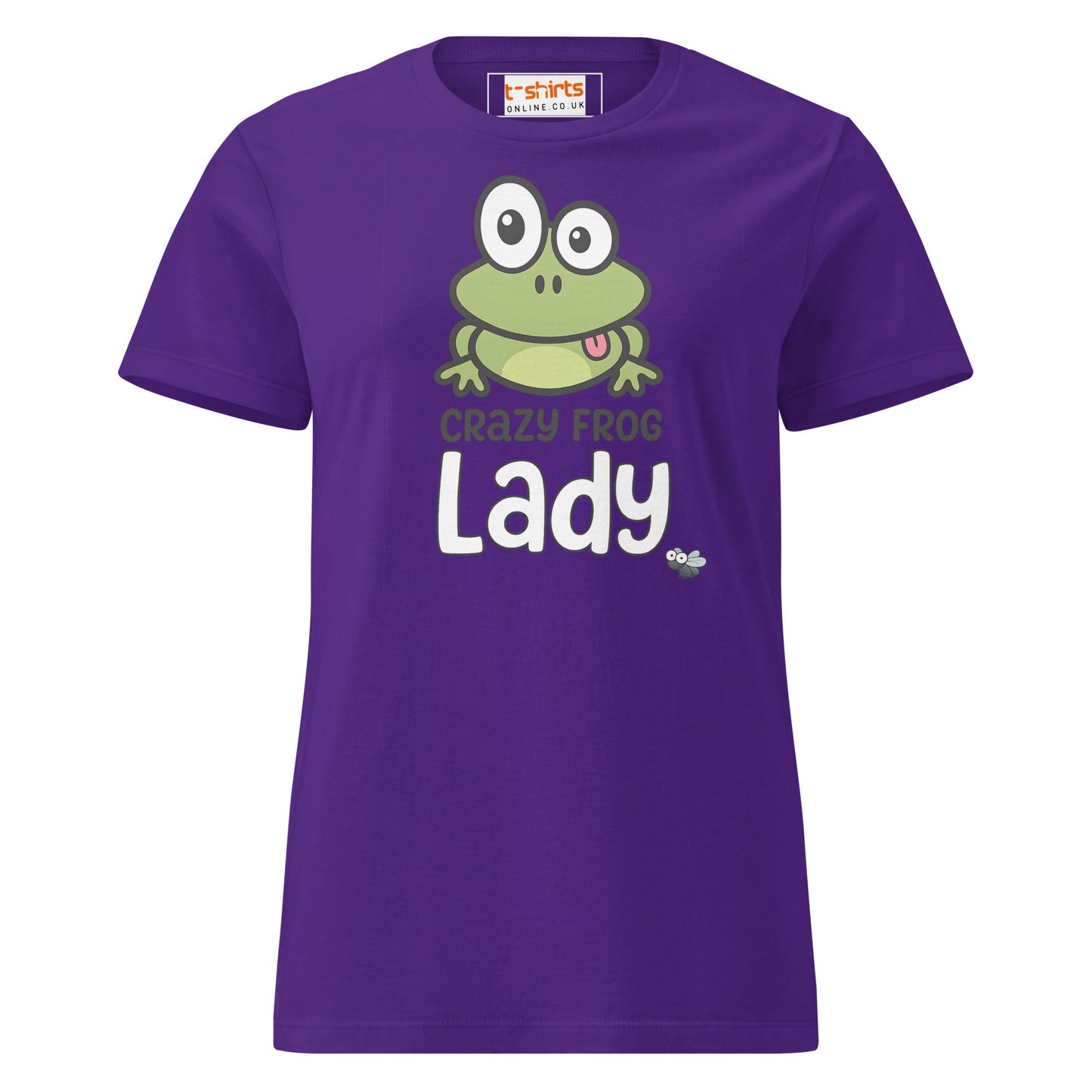 Crazy Frog Lady T-Shirt – Funny Cartoon Animal Tee - Purple - T-Shirts Online