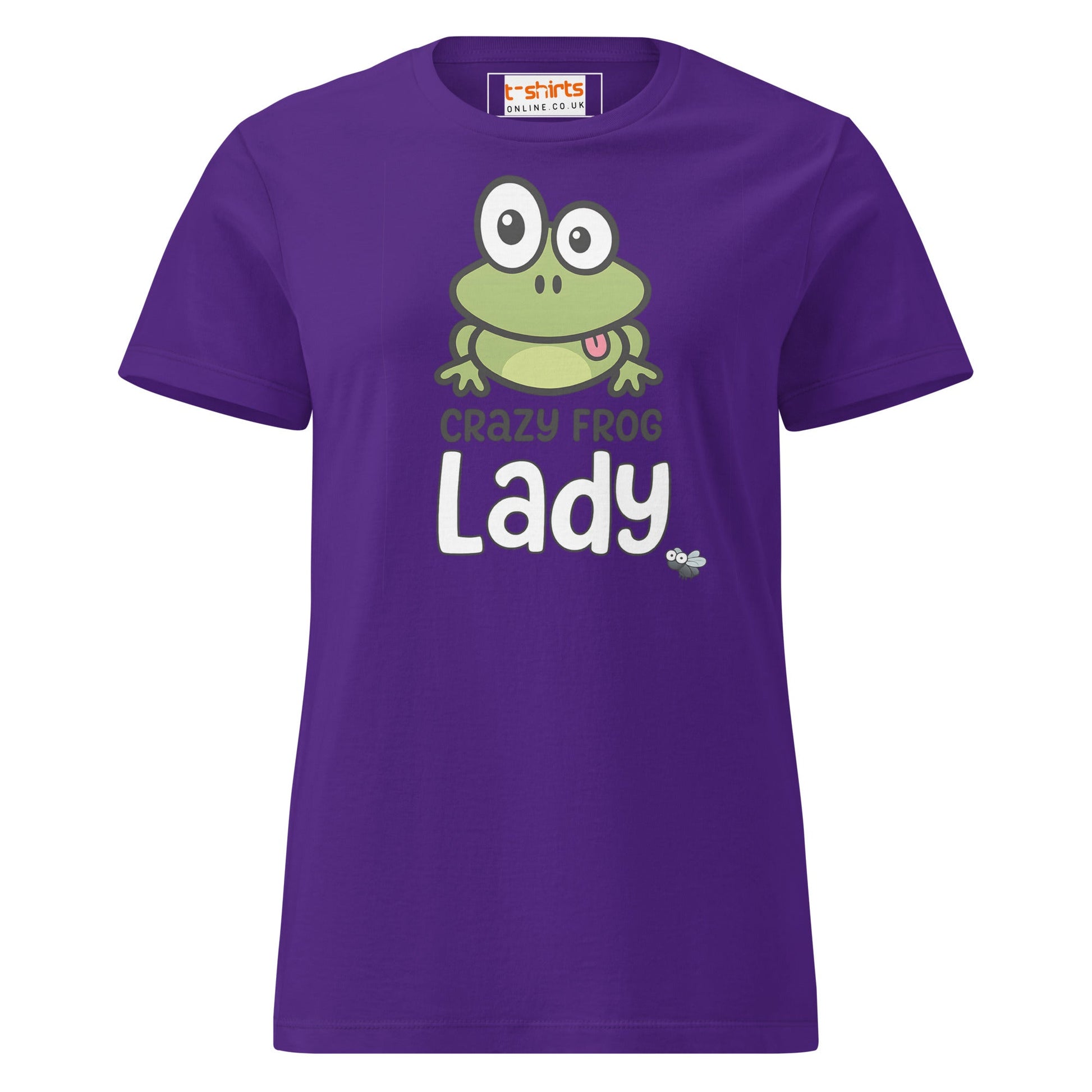 Crazy Frog Lady T-Shirt – Funny Cartoon Animal Tee - Purple - T-Shirts Online