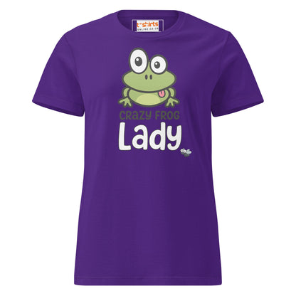 Crazy Frog Lady T-Shirt – Funny Cartoon Animal Tee - Purple - T-Shirts Online