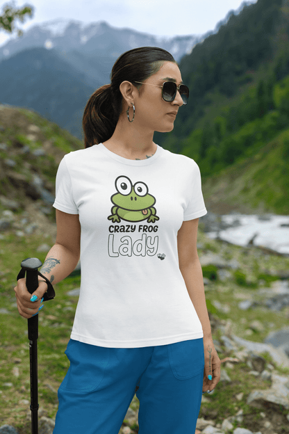 Crazy Frog Lady T-Shirt – Funny Cartoon Animal Tee - Purple - T-Shirts Online