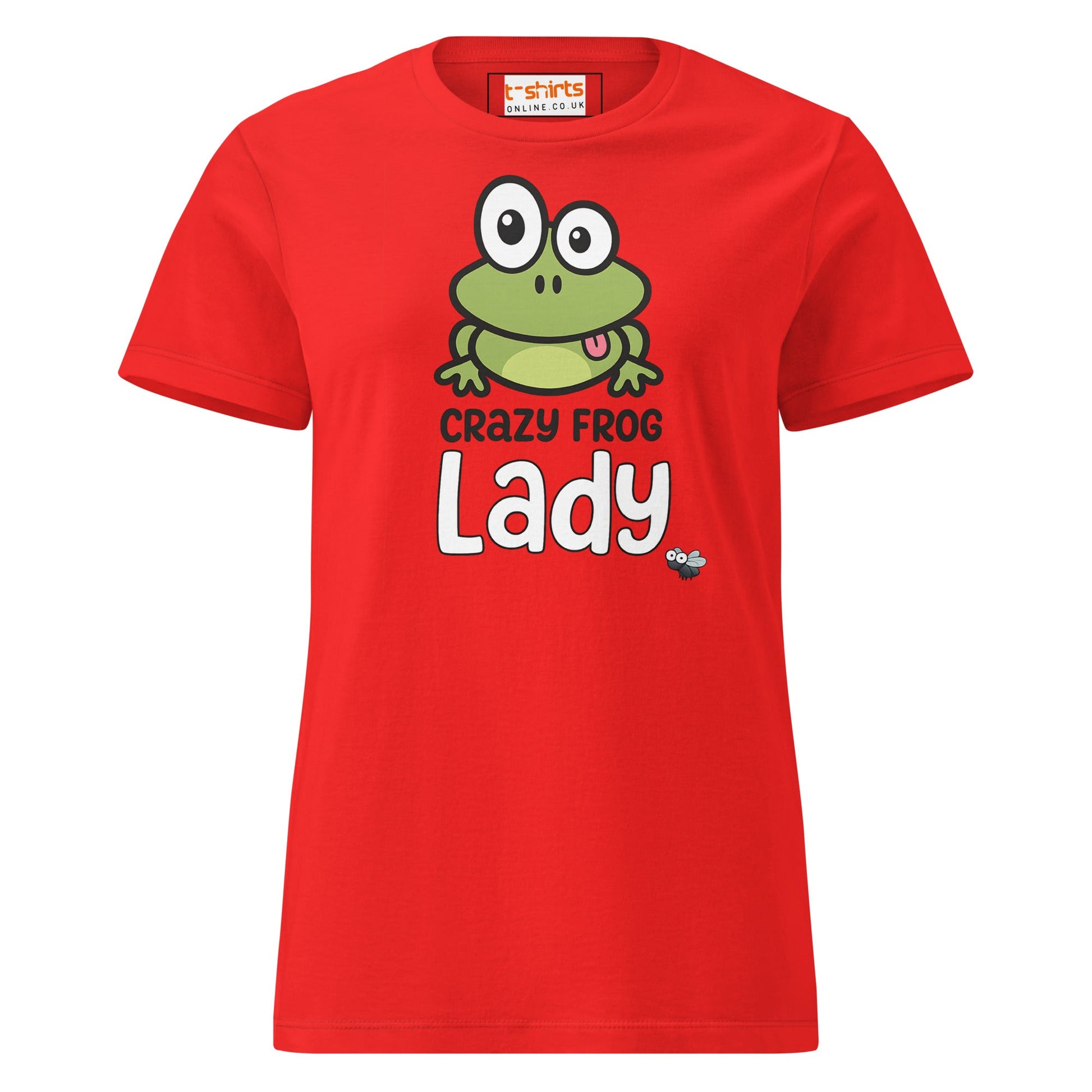 Crazy Frog Lady T-Shirt – Funny Cartoon Animal Tee - Red - T-Shirts Online