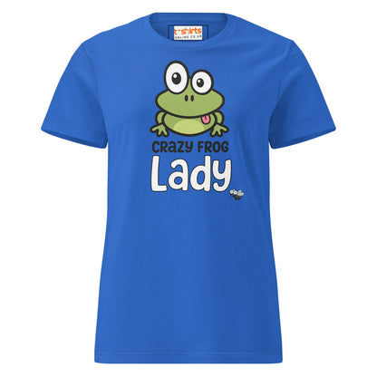 Crazy Frog Lady T-Shirt – Funny Cartoon Animal Tee - Royal - T-Shirts Online