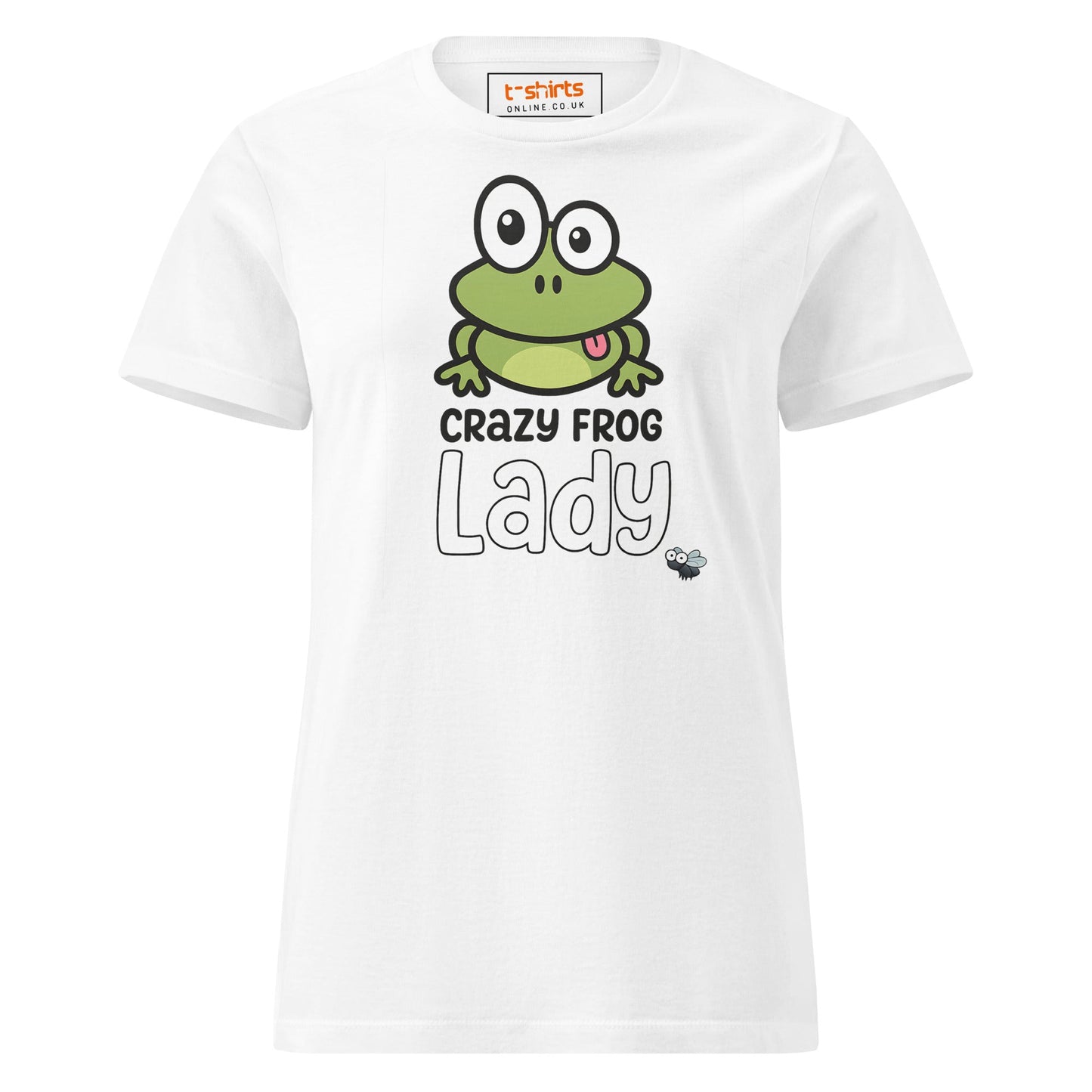 Crazy Frog Lady T-Shirt – Funny Cartoon Animal Tee - White - T-Shirts Online