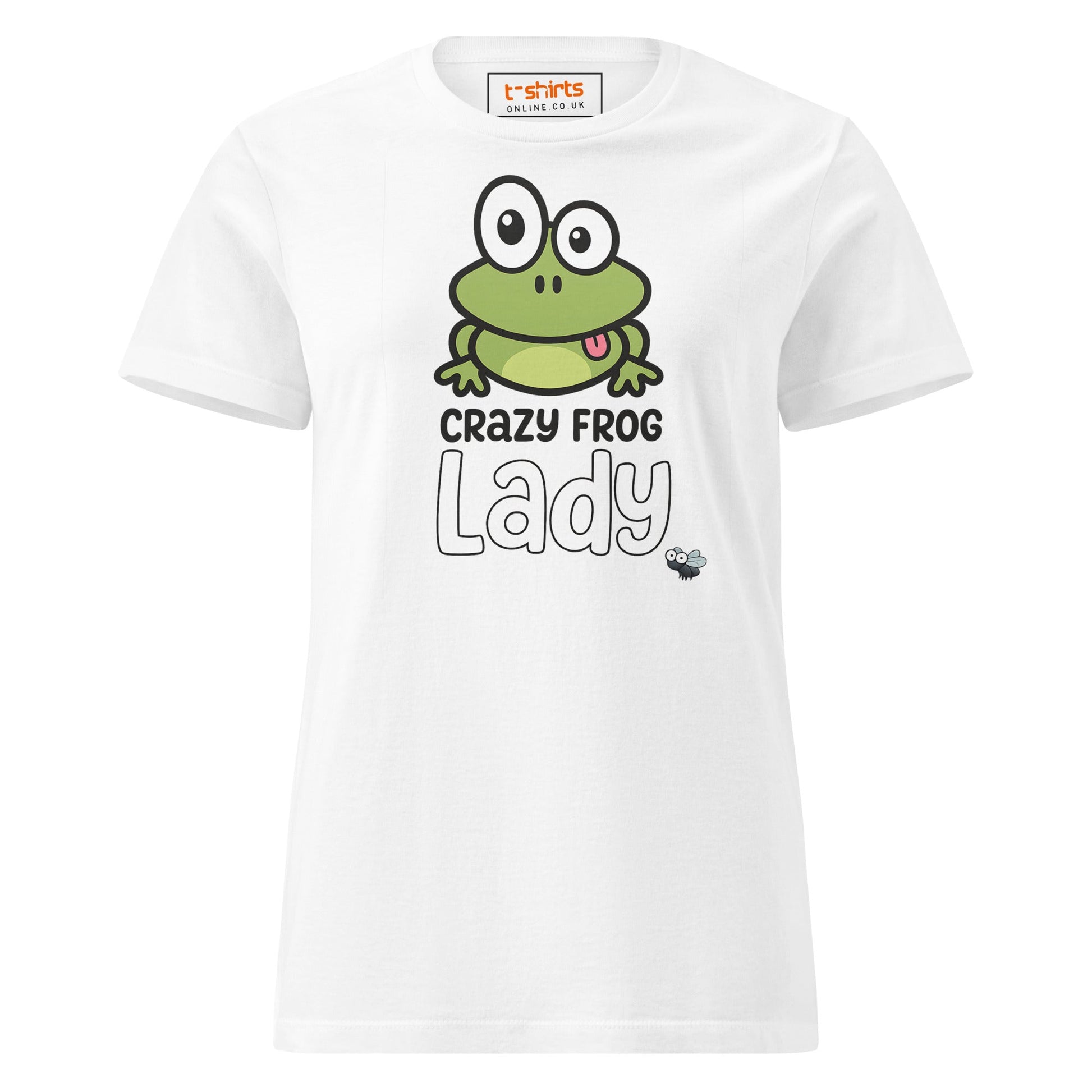 Crazy Frog Lady T-Shirt – Funny Cartoon Animal Tee - White - T-Shirts Online