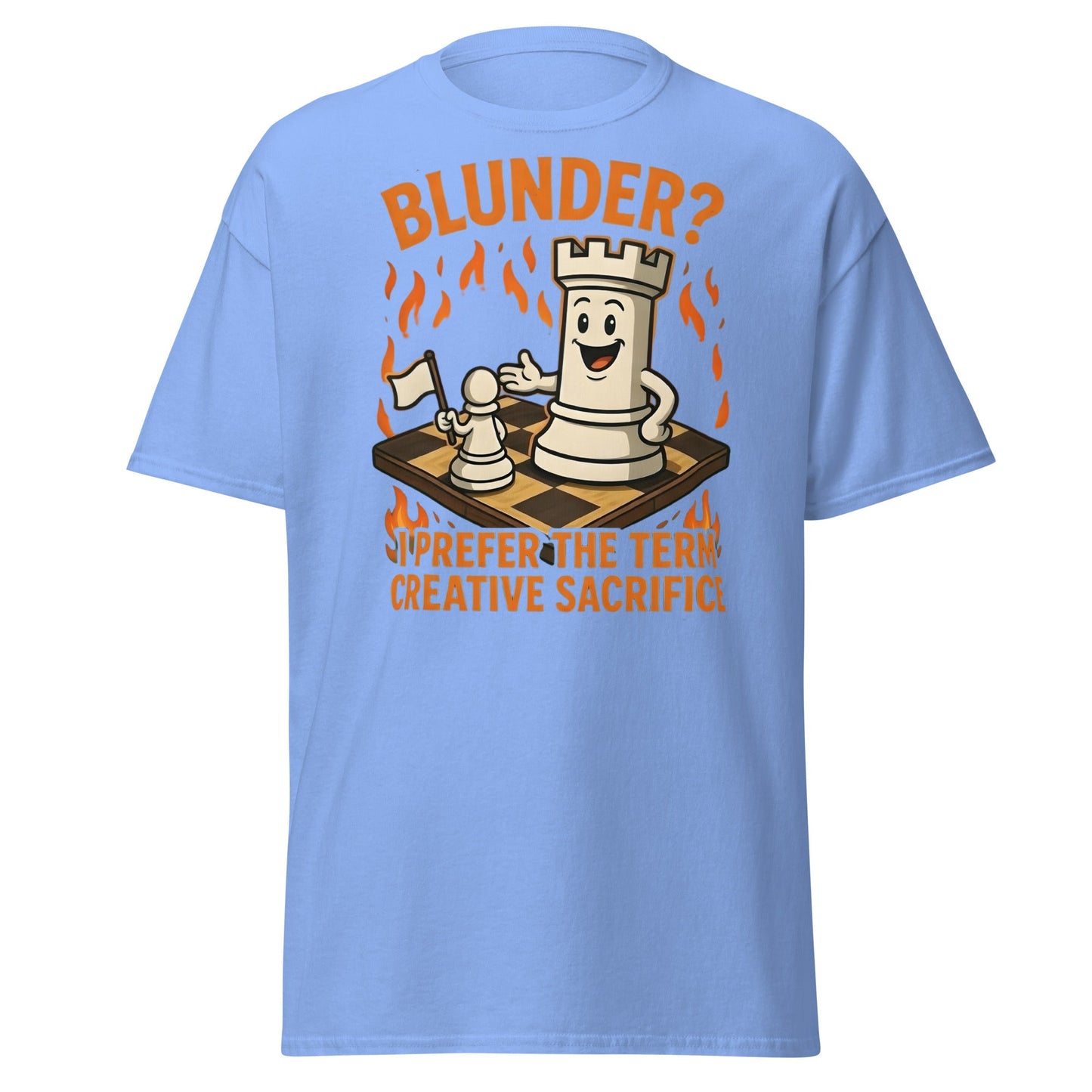 Creative Sacrifice Funny Chess T-Shirt | Blunder Humor Tee - Carolina Blue - T-Shirts Online