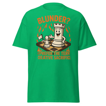 Creative Sacrifice Funny Chess T-Shirt | Blunder Humor Tee - Irish Green - T-Shirts Online