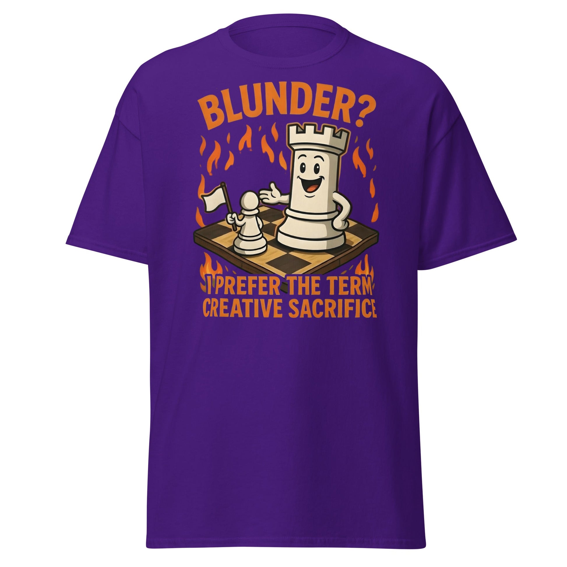 Creative Sacrifice Funny Chess T-Shirt | Blunder Humor Tee - Purple - T-Shirts Online
