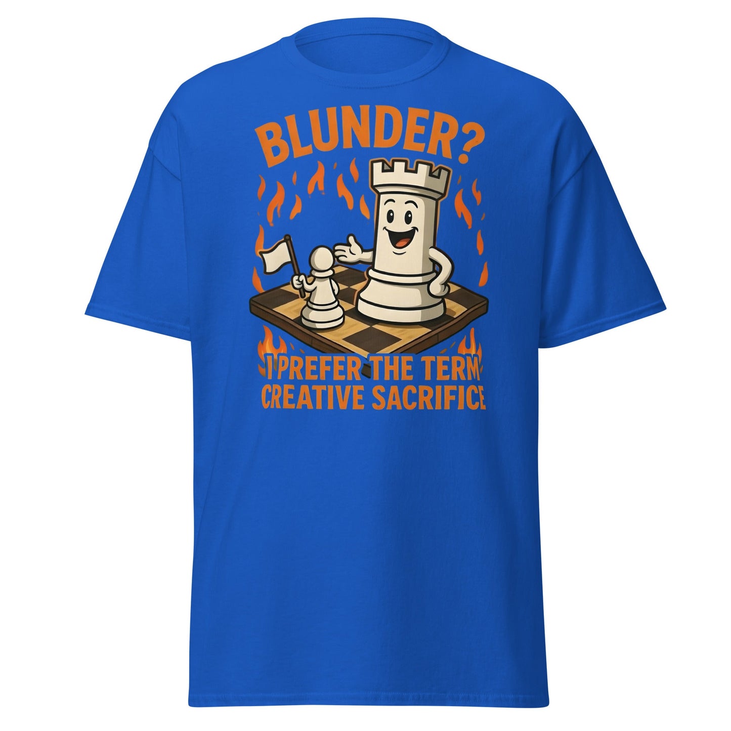 Creative Sacrifice Funny Chess T-Shirt | Blunder Humor Tee - Royal - T-Shirts Online