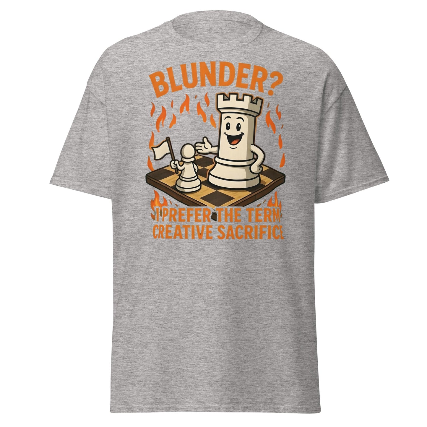 Creative Sacrifice Funny Chess T-Shirt | Blunder Humor Tee - Sport Grey - T-Shirts Online