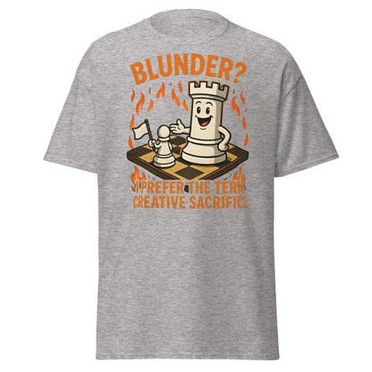 Creative Sacrifice Funny Chess T-Shirt | Blunder Humor Tee - Sport Grey - T-Shirts Online