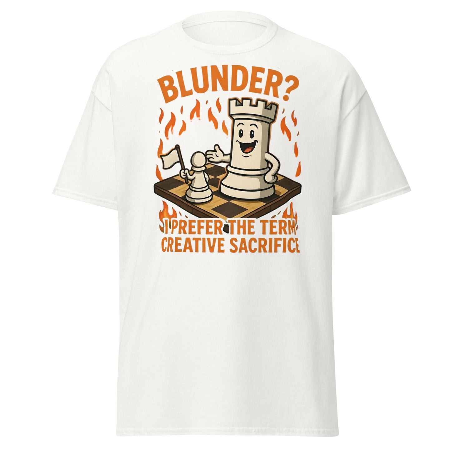 Creative Sacrifice Funny Chess T-Shirt | Blunder Humor Tee - White - T-Shirts Online