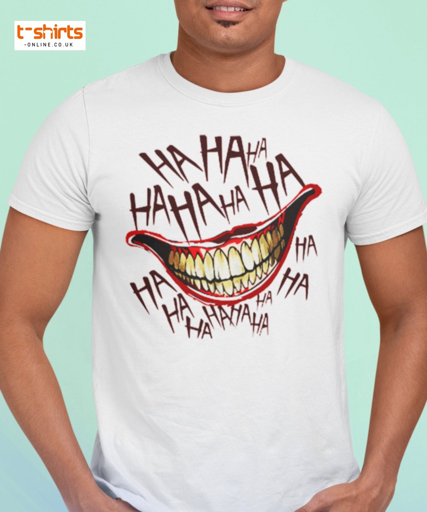 Creepy Joker Smile T-Shirt | Distorted Laugh Design Tee - Black - T-Shirts Online