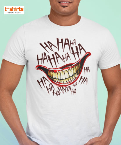 Creepy Joker Smile T-Shirt | Distorted Laugh Design Tee - Black - T-Shirts Online