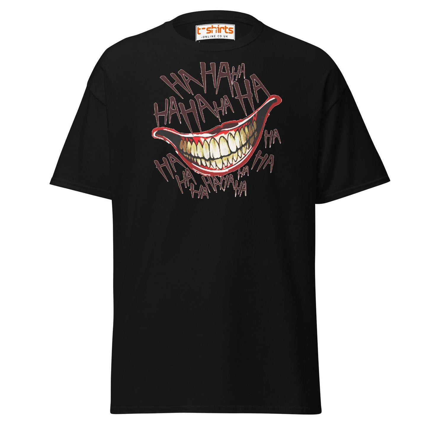 Creepy Joker Smile T-Shirt | Distorted Laugh Design Tee - Black - T-Shirts Online