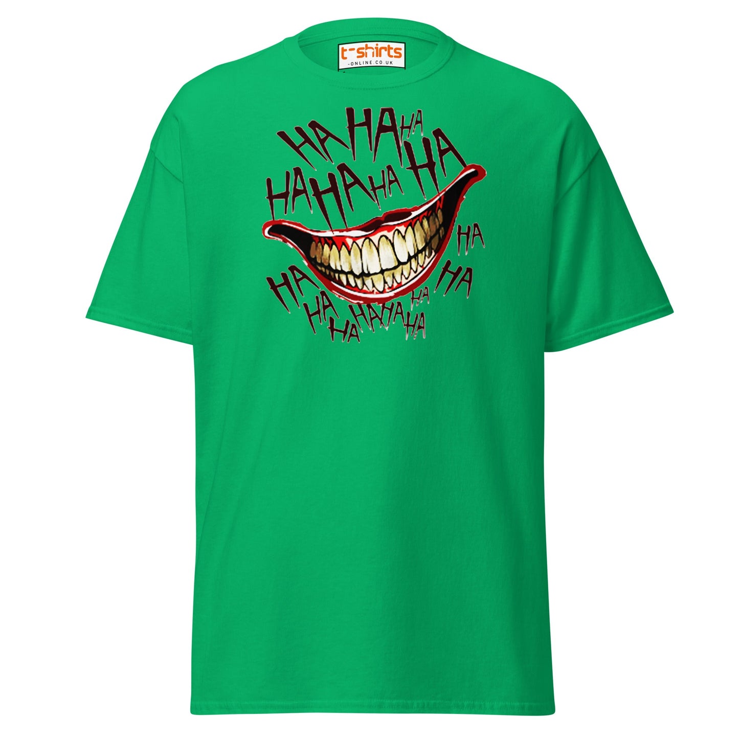 Creepy Joker Smile T-Shirt | Distorted Laugh Design Tee - Irish Green - T-Shirts Online