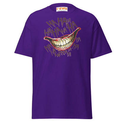 Creepy Joker Smile T-Shirt | Distorted Laugh Design Tee - Purple - T-Shirts Online