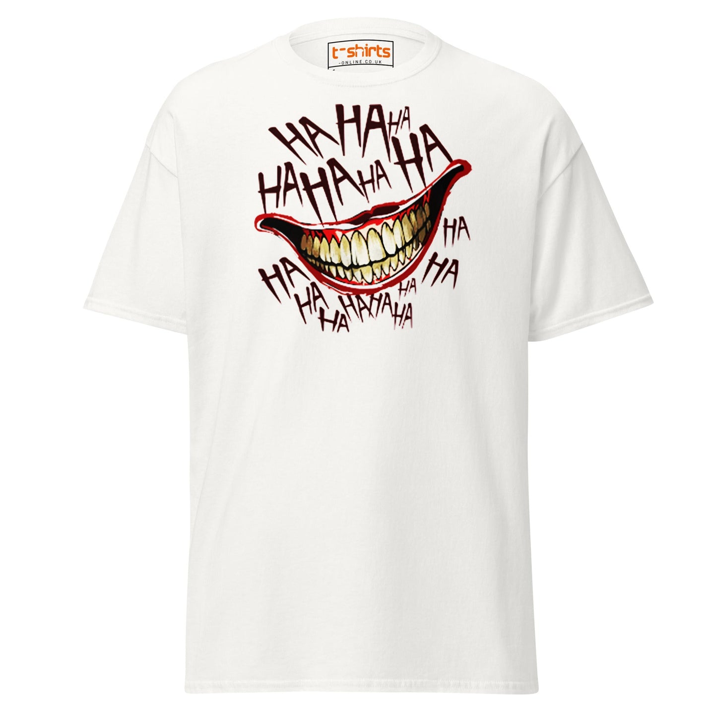 Creepy Joker Smile T-Shirt | Distorted Laugh Design Tee - White - T-Shirts Online