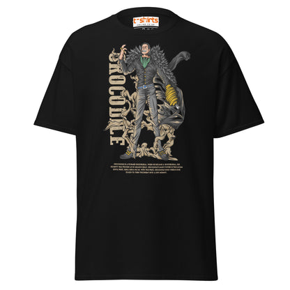 Crocodile T-Shirt | Desert King Anime Villain Tee - Black - T-Shirts Online