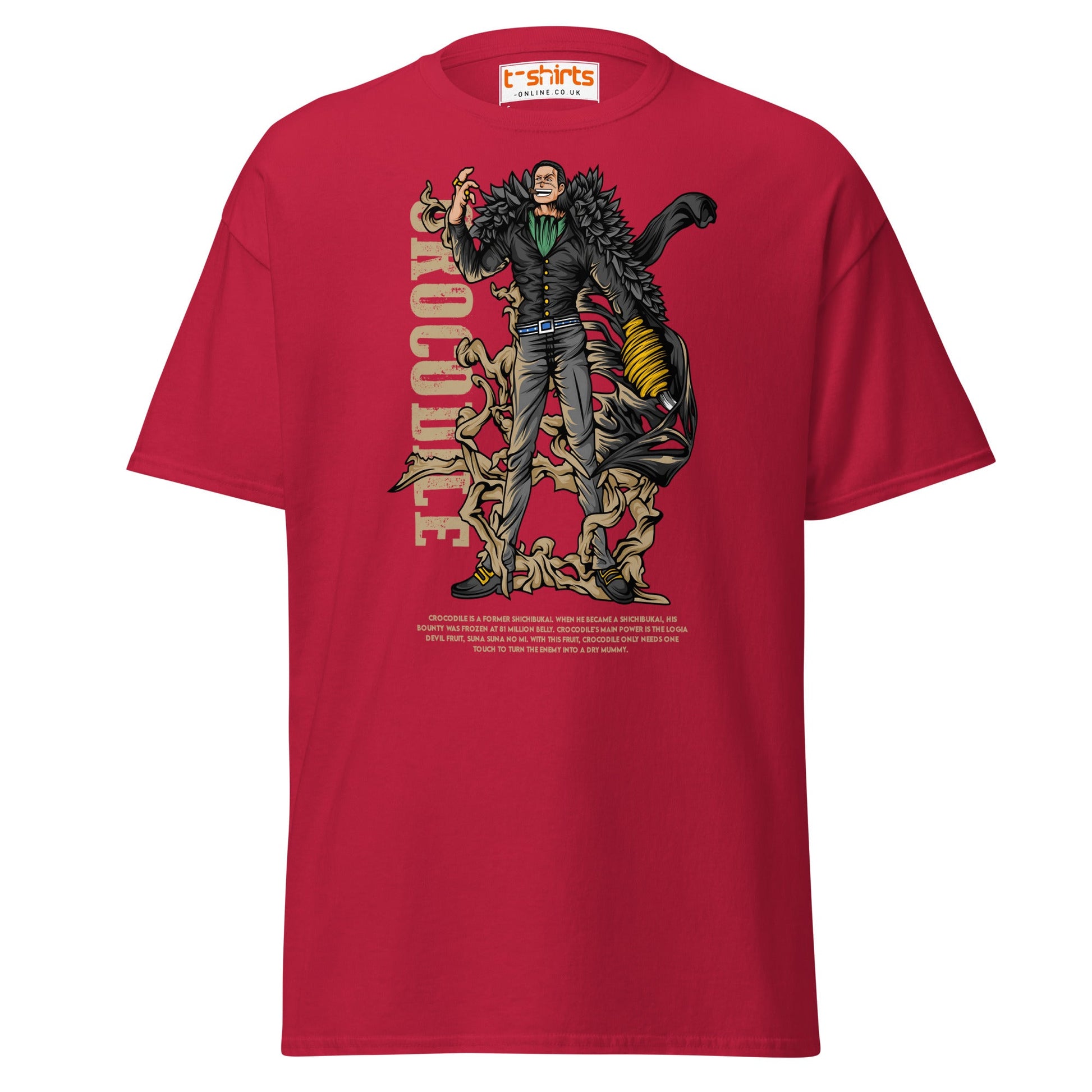 Crocodile T-Shirt | Desert King Anime Villain Tee - Cardinal - T-Shirts Online
