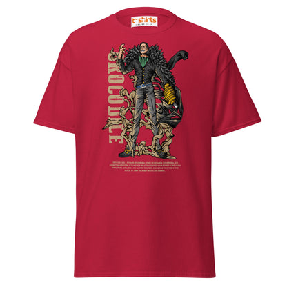 Crocodile T-Shirt | Desert King Anime Villain Tee - Cardinal - T-Shirts Online