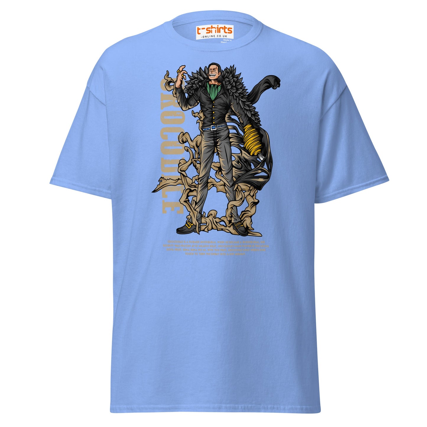 Crocodile T-Shirt | Desert King Anime Villain Tee - Carolina Blue - T-Shirts Online