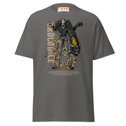 Crocodile T-Shirt | Desert King Anime Villain Tee - Charcoal - T-Shirts Online