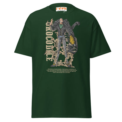 Crocodile T-Shirt | Desert King Anime Villain Tee - Forest Green - T-Shirts Online