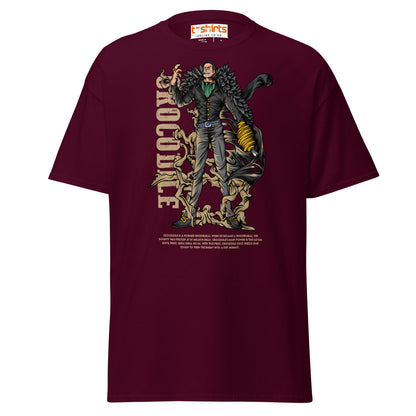 Crocodile T-Shirt | Desert King Anime Villain Tee - Maroon - T-Shirts Online