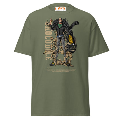 Crocodile T-Shirt | Desert King Anime Villain Tee - Military Green - T-Shirts Online