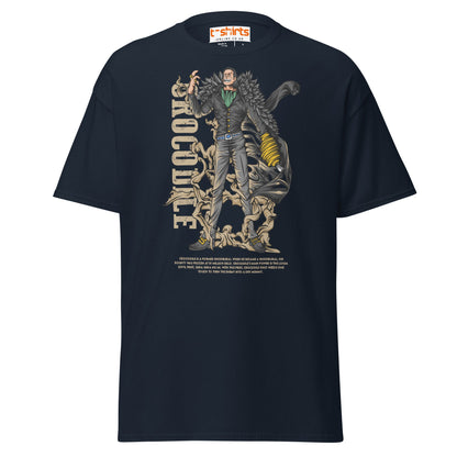 Crocodile T-Shirt | Desert King Anime Villain Tee - Navy - T-Shirts Online
