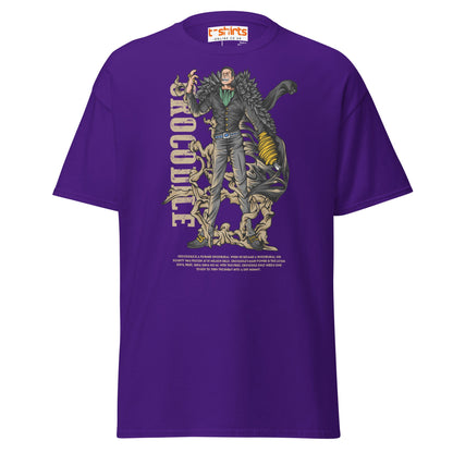 Crocodile T-Shirt | Desert King Anime Villain Tee - Purple - T-Shirts Online