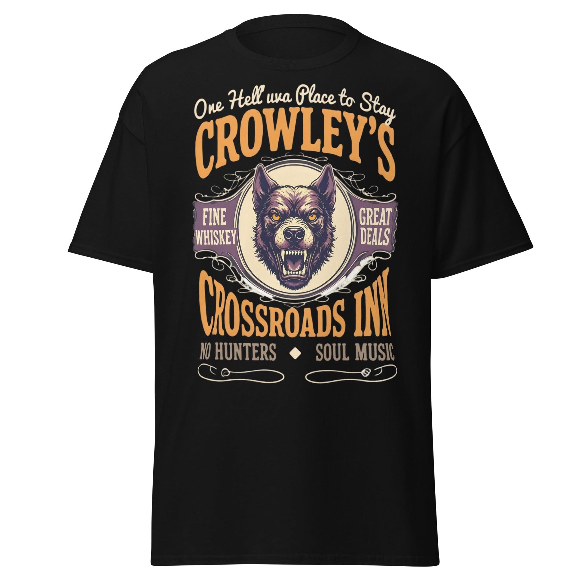 Crowley's Crossroads Inn T-Shirt | Supernatural Fan Apparel - Black - T-Shirts Online