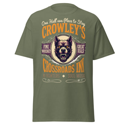 Crowley's Crossroads Inn T-Shirt | Supernatural Fan Apparel - Military Green - T-Shirts Online