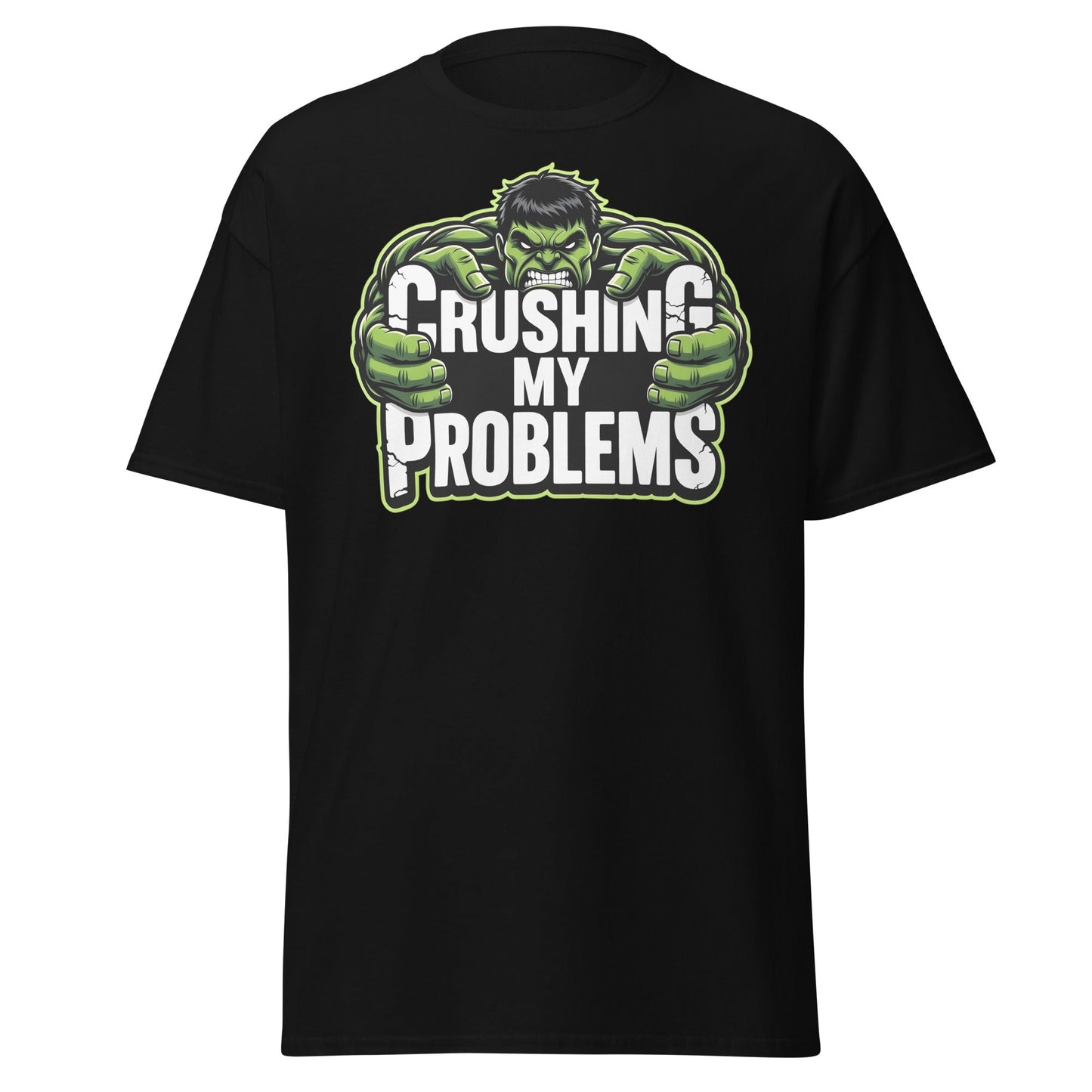 Crushing My Problems T-Shirt – Motivational Gym Tee - Black - T-Shirts Online