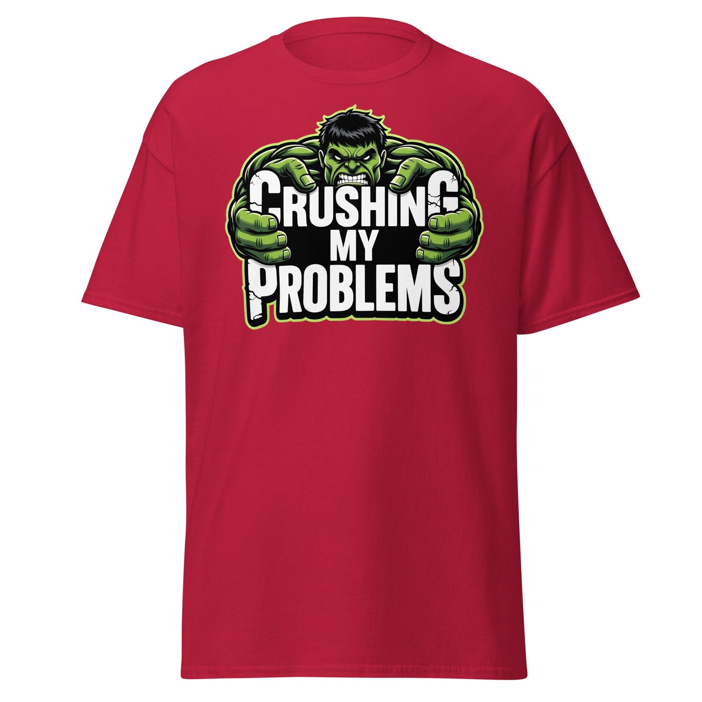 Crushing My Problems T-Shirt – Motivational Gym Tee - Cardinal - T-Shirts Online