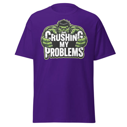 Crushing My Problems T-Shirt – Motivational Gym Tee - Purple - T-Shirts Online