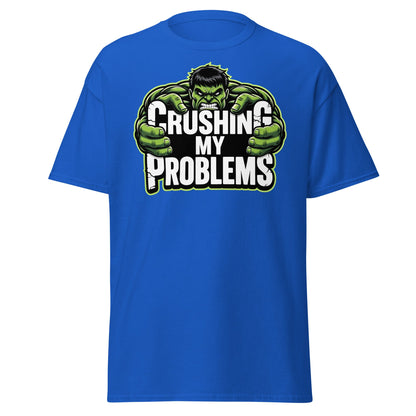 Crushing My Problems T-Shirt – Motivational Gym Tee - Royal - T-Shirts Online