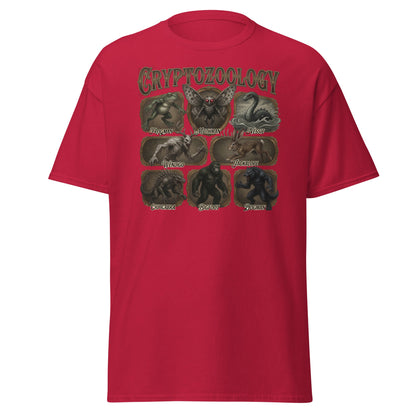 Cryptozoology T-Shirt - Bigfoot Mothman Nessie Tee - Cardinal - T-Shirts Online