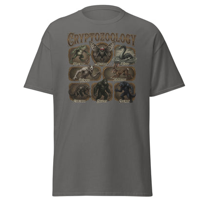 Cryptozoology T-Shirt - Bigfoot Mothman Nessie Tee - Charcoal - T-Shirts Online
