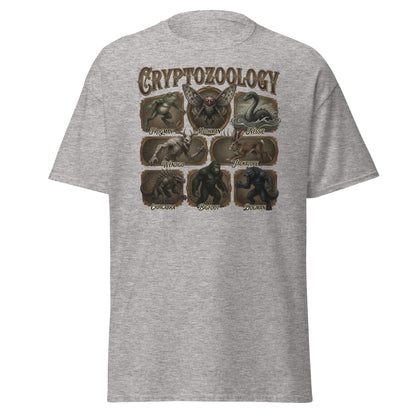 Cryptozoology T-Shirt - Bigfoot Mothman Nessie Tee - Sport Grey - T-Shirts Online