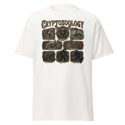 Cryptozoology T-Shirt - Bigfoot Mothman Nessie Tee - White - T-Shirts Online
