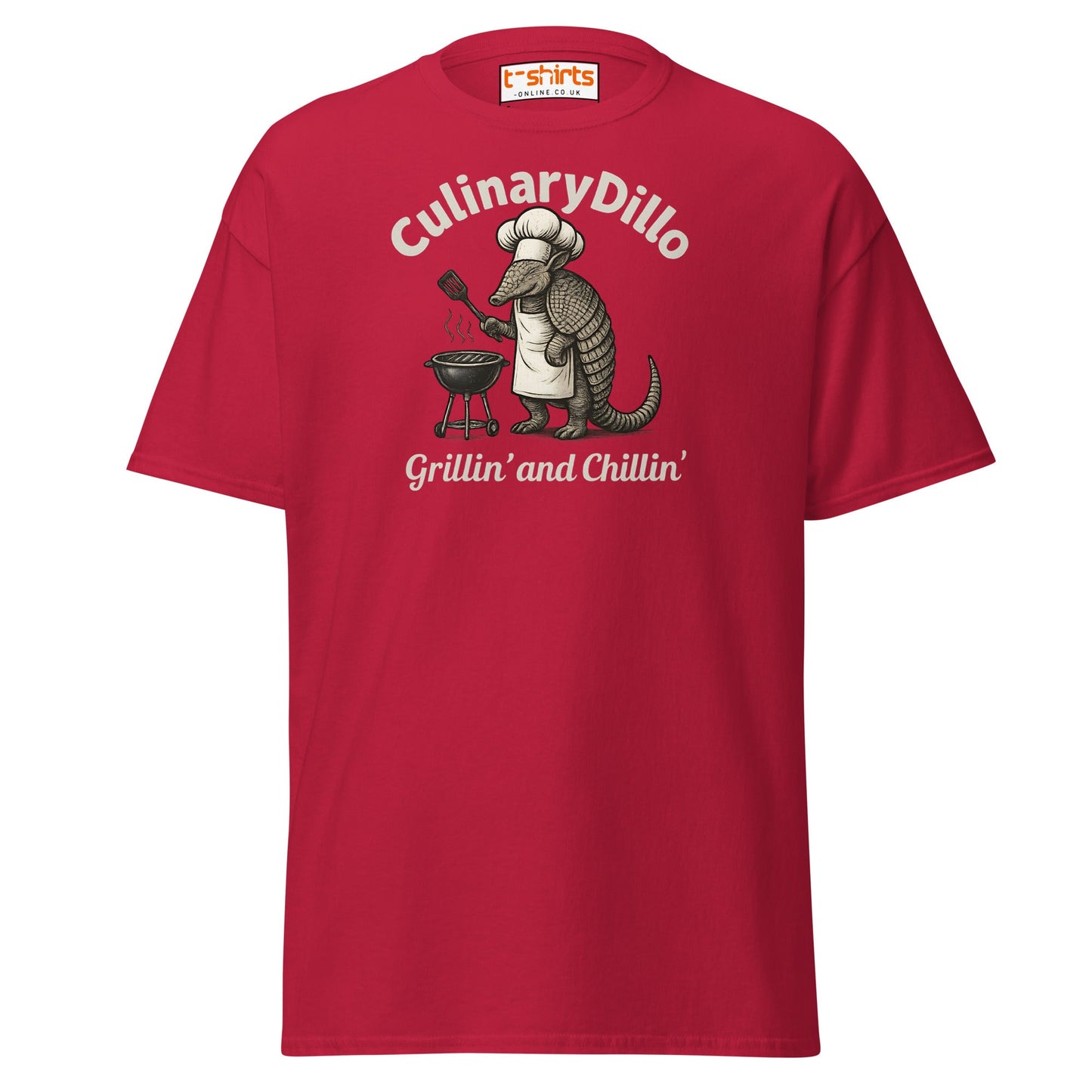 CulinaryDillo BBQ Armadillo T-Shirt – Grill & Chill Tee - Cardinal - T-Shirts Online