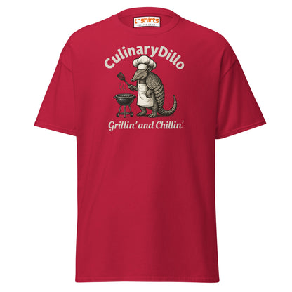 CulinaryDillo BBQ Armadillo T-Shirt – Grill & Chill Tee - Cardinal - T-Shirts Online