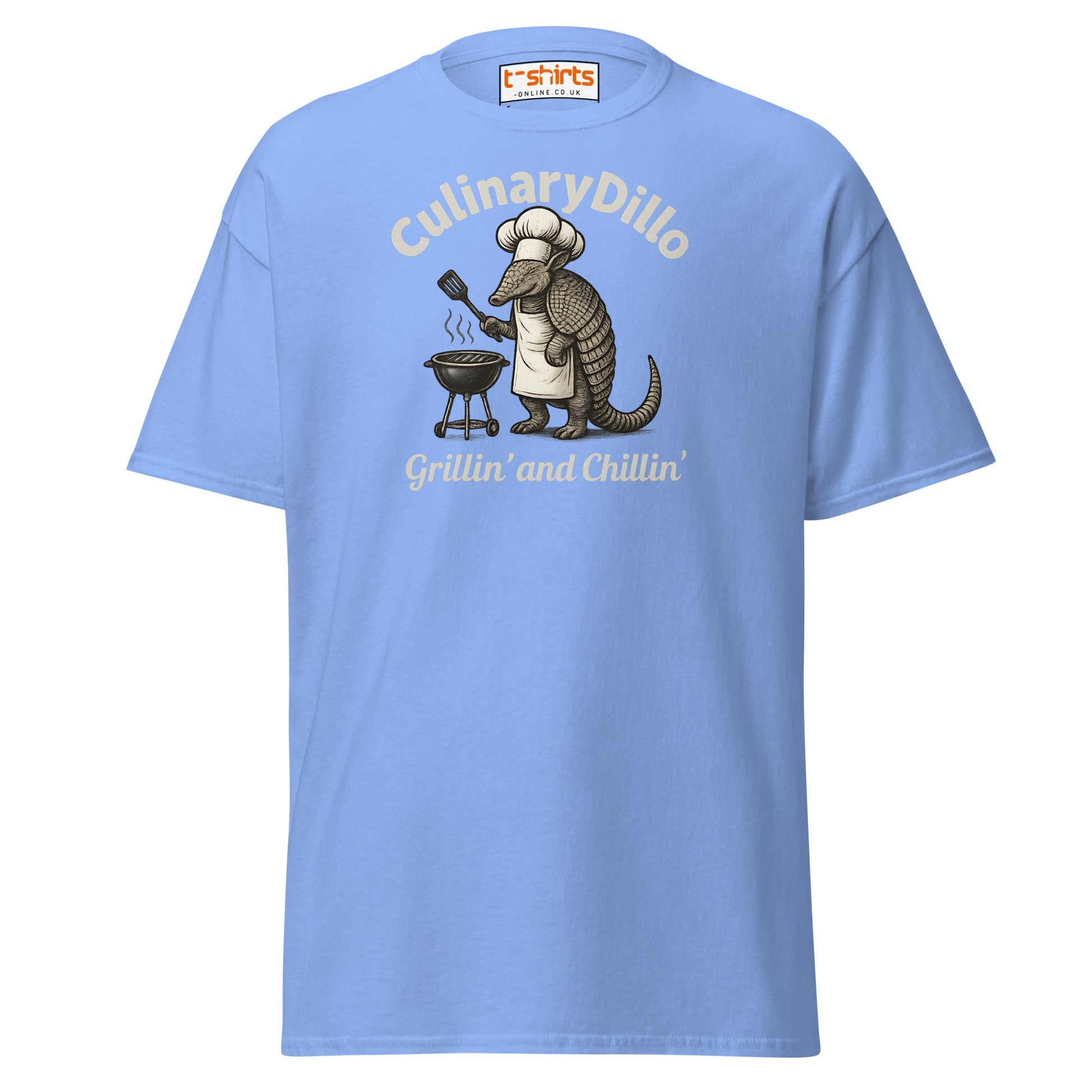 CulinaryDillo BBQ Armadillo T-Shirt – Grill & Chill Tee - Carolina Blue - T-Shirts Online