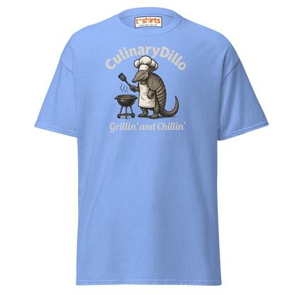 CulinaryDillo BBQ Armadillo T-Shirt – Grill & Chill Tee - Carolina Blue - T-Shirts Online