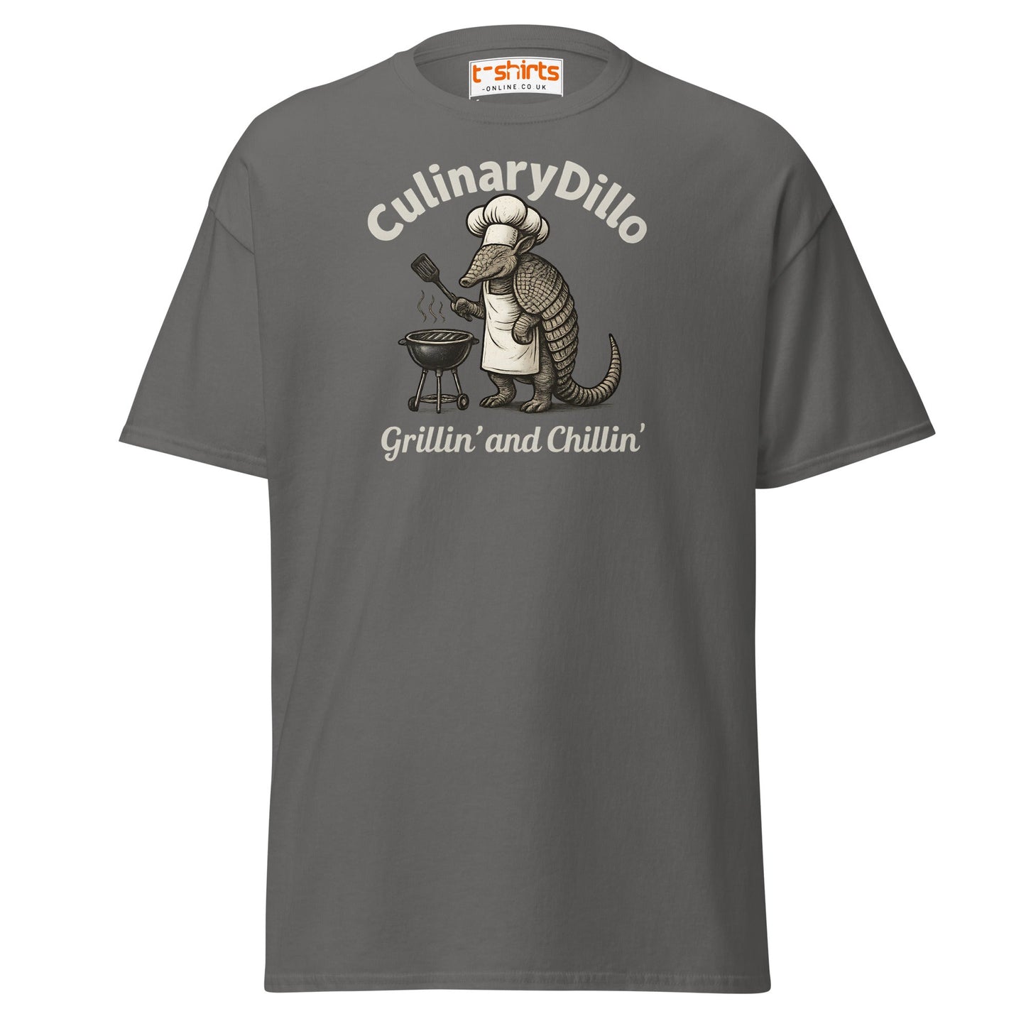 CulinaryDillo BBQ Armadillo T-Shirt – Grill & Chill Tee - Charcoal - T-Shirts Online